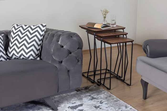 Hanah Home Juego de mesas nido Ren - Walnut